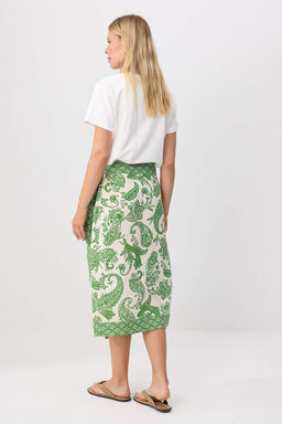 Ye_il _al Desenli %100 Viskon Kruvaze Kapama Etek TWOSS26ET00216 - Trendyolmilla фото 4