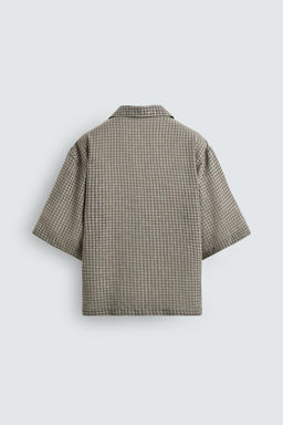 CAMISA RELAXED FIT JACQUARD CUADROS / Verde - Zara фото 8