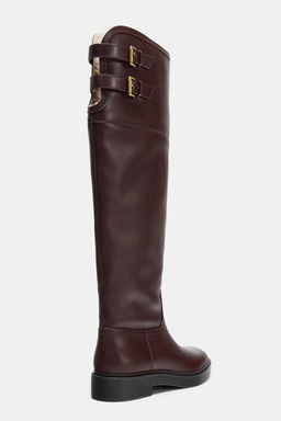 LEATHER BOOTS WITH INTERIOR LINING - Zara фото 9