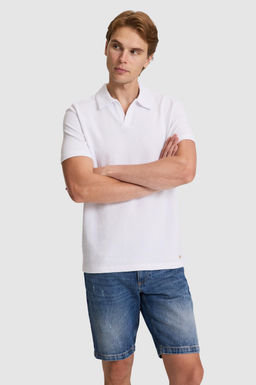 Erkek Beyaz Regular Fit Polo Yaka Ti__rt