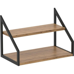 Полка TI_настен/настоль Комус Онега-8 250х450 мет чер/ЛДСП дуб вотан