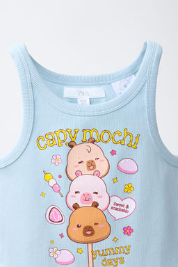 TOP RIB CAPIBARA CAPYFUN  / Azul pastel