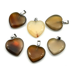 Кулон в виде сердца 20*20мм из агата кофейного