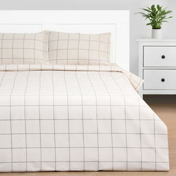 Постельное бельё Этель евро Клетка цвет бежевый 200х215, 220х240, 50х70-2 шт, бязь, 125 г/м2