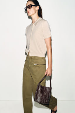 BOLSO BANDOLERA TRENZADO / Marr?n