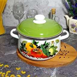 Кастрюля 4,0л конич. белосн. Европейская кухня 1с46я - Стальэмаль фото 3