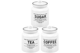 Набор 3 банок д/хранения 1 л 12*12*17 см Tea, Coffee, Sugar с крышкой, белый - Elan gallery фото 22