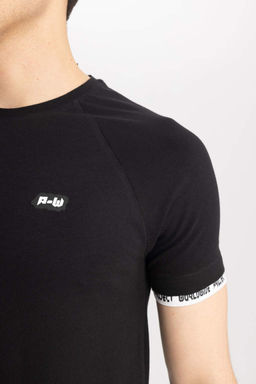 Хлопковая футболка с короткими рукавами и круглым вырезом с принтом Muscle Fit - Defacto фото 6