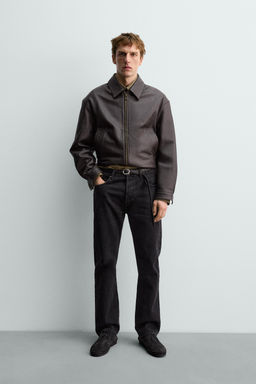 AARON LEVINE X ZARA LEATHER BOMBER JACKET