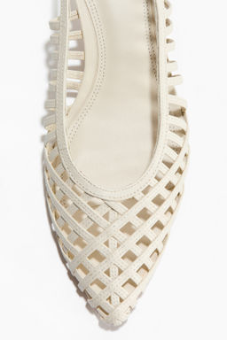 Kitten-heeled leather slingbacks - H&m фото 4