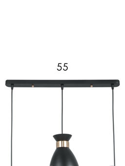Светильник подвесной TR8469, 3хE27, 60 Вт, 55×13.5×100 см, чёрный