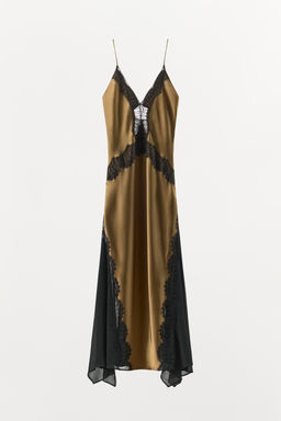 SATIN AND LACE COMBINED DRESS - Zara фото 4