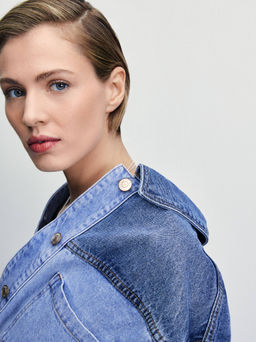 Джинсовая рубашка-пэчворк / Zarina  фото 6