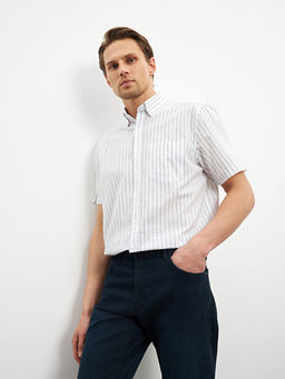 Regular Fit ?izgili Erkek G?mlek