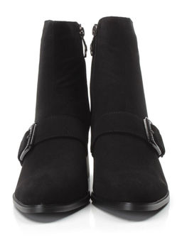 01-PCM347-2 BLACK Ботинки демисезонные женские (натуральная замша, байка)
