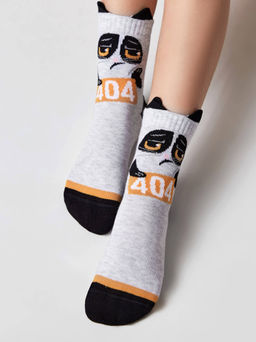 Цена за 2 пары CONTE-KIDS Хлопковые носки TIP-TOP с рисунками св.серый