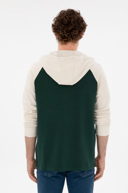 Мужской темно-зеленый вязаный кардиган Неожиданная скидка в корзине