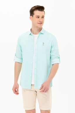 Мужская мятная рубашка с длинным рукавом - U.s. polo assn фото 18
