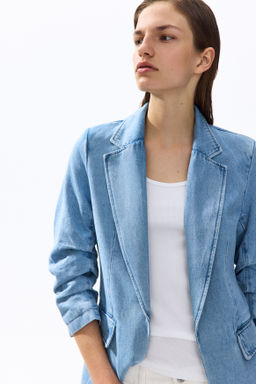 Americana denim con manga recogida - H&m фото 5