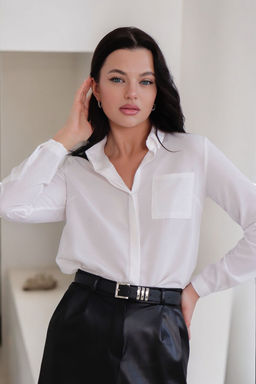 Martichelli Рубашка удлинённая с хлопком белая  фото 32