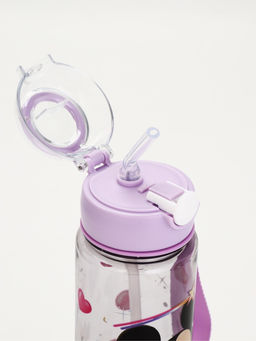 Бутылка пластиковая с трубочкой, 800 мл, фиолетовая