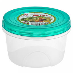 Контейнер для продуктов пластмассовый VintLock 0,7л, д12,5см, h8см, винтовая крышка (Россия) - Домашняя мода фото 2