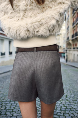 FALDA PANTAL?N TABLAS CINTUR?N / Marr?n - Zara фото 7
