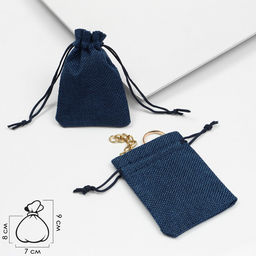 Цена за 50 шт. Мешочек подарочный «Льняной» 7×9, синий