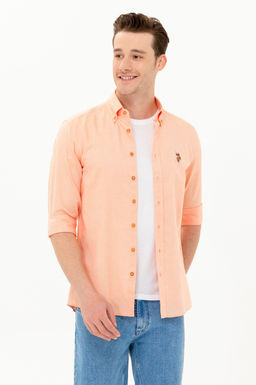 Рубашка мужская оранжевая Uzunkol Basic