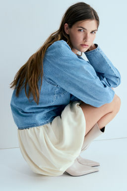 Chaqueta denim con mangas abullonadas - H&m фото 4