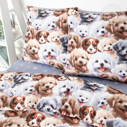 Постельное белье Дружок (поплин DE LUXE) 1,5 сп./Пододеяльник: 1 шт. - 215*145; Простыня: 1 шт. - 215*150; Наволочка: 2 шт. - 70*70; DE LUXE