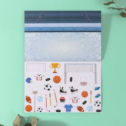 Наклейки в книжке «Спортик», 3 фона, 20.7×14.2 см
