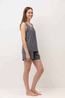 Е 20180/серый,полоски и сердечки пижама жен - Very neat фото 4