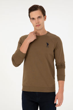 Мужской базовый свитшот цвета хаки Неожиданная скидка в корзине - U.s. polo assn фото 10