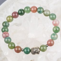 Браслет Будда из мохового Агата 18,5 см