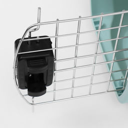 Переноска для животных пластиковая с металлической дверью 47х32,5х30 см, вес до 9 кг, голубая 9343 - Пижон фото 8