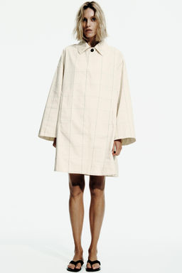 TRENCH CUADROS ZW COLLECTION / Mantequilla