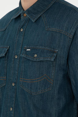 Мужская зеленая джинсовая рубашка Неожиданная скидка в корзине - U.s. polo assn фото 7