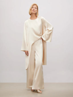 Брюки широкого кроя, D360/nude