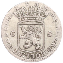 6 стуверов 1754 года Голландия провинция Западная Фрисландия