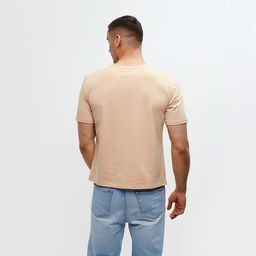 Футболка мужская MINAKU: Basic line MAN бежевая, размер 56