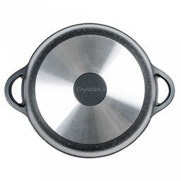 Кастрюля с антипригарным покрытием 5л, д26см "Гранит", h13см, s0,4см, литые ручки, стеклянная крышка с пароотводом, подарочная упаковка (Россия)