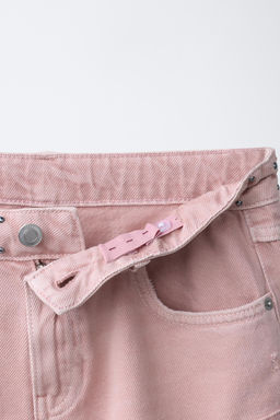 BERMUDA DENIM TACHAS PARCHE ESTRELLA / Rosa - Zara фото 3