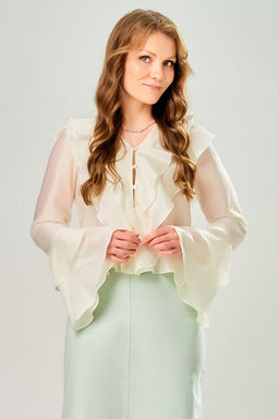 Блуза FITA 20811 экрю  фото 3