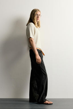 PANTAL?N STRAIGHT FIT LYOCELL - ALGOD?N / Negro - Zara фото 4