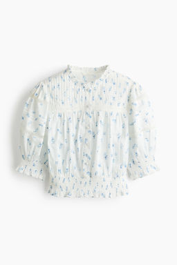 Blusa de algod?n con jaretas