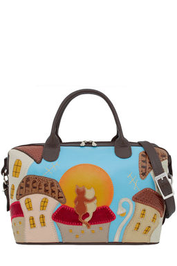 Сумка с аппликацией ДС-195-195 темно-коричневый