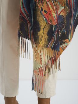 Большой, мягкий, теплый двусторонний палантин с рисунком в стиле арт-деко - Tantino фото 2