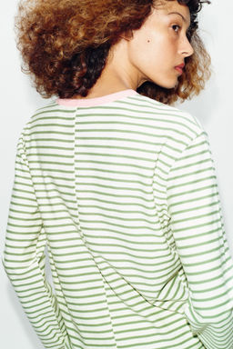CAMISETA RAYAS MANGA LARGA / Raya verde - Zara фото 5