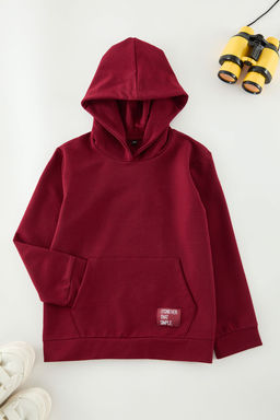 Bordo Baba-Ogul Unisex Bask?l? Orme Mini Me Sweatshirt TKDAW25SW00072 - Trendyolmilla фото 3